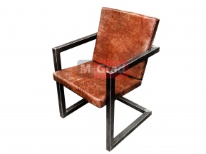 Кресло для кабинета в стиле лофт с мягким сиденьем ЛФ-39